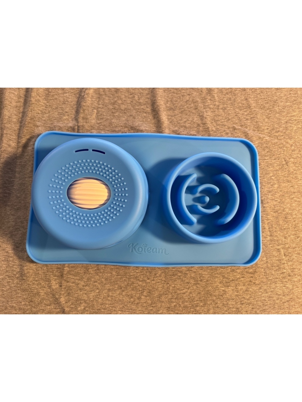 Koieam Blue Pet Slow Feeder Bowl Set